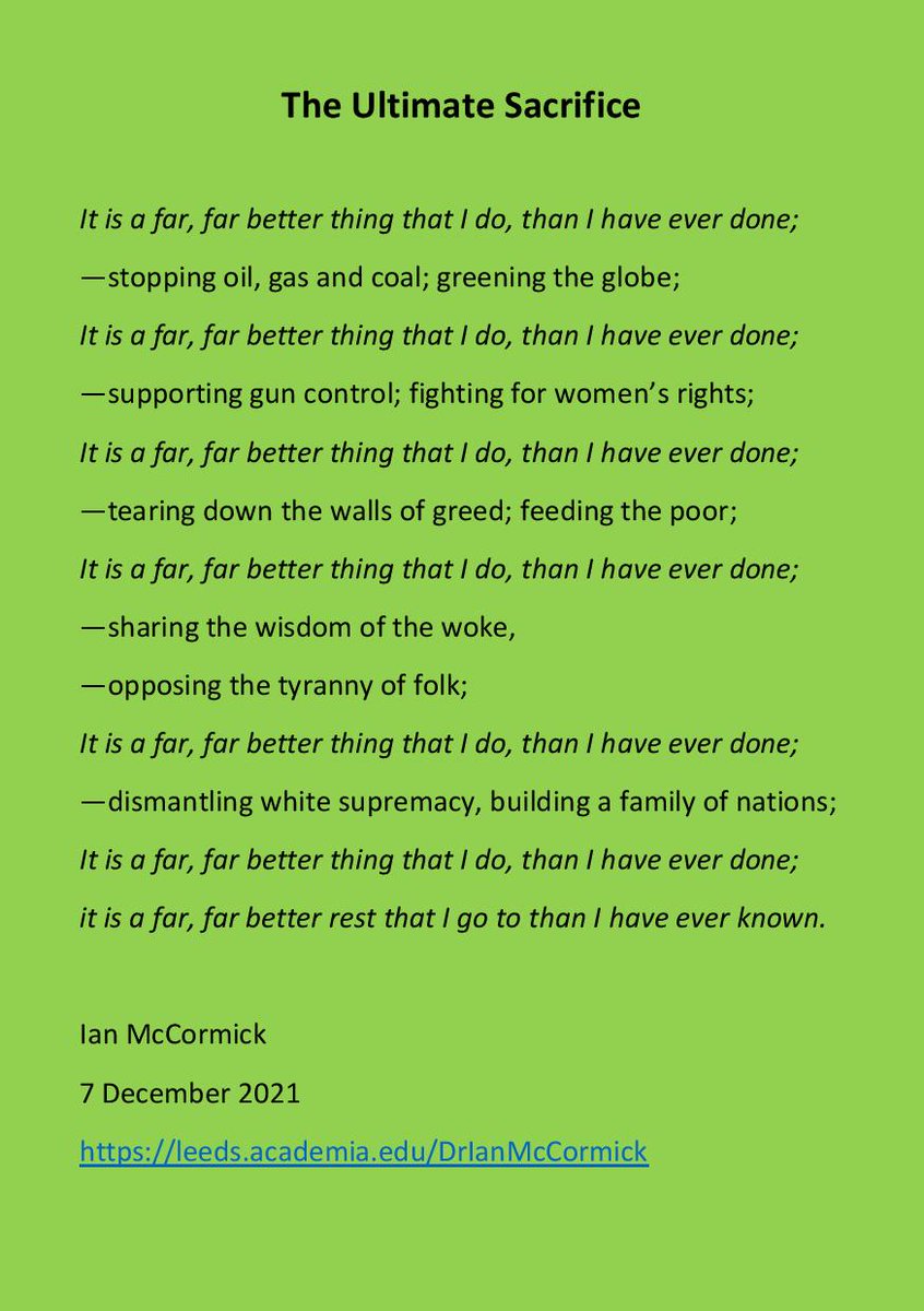 The Ultimate Sacrifice?
#egalitarian #ToriesOut