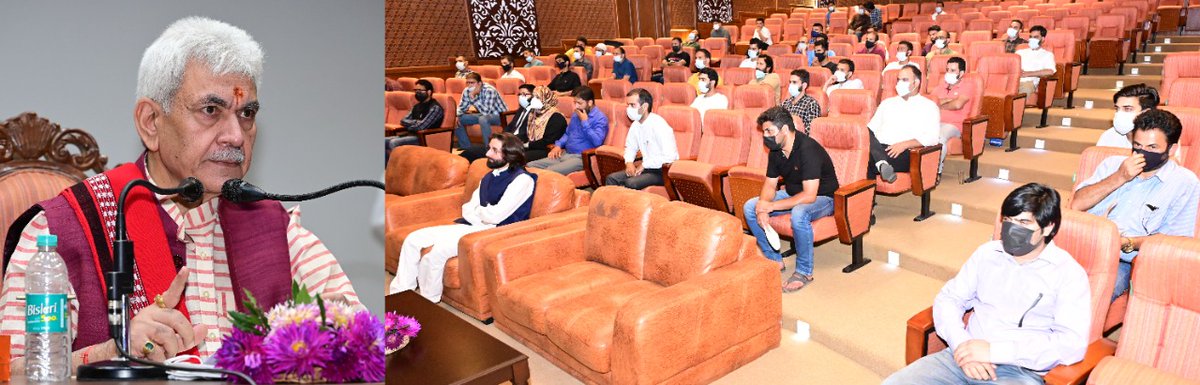 OfficeOfLGJandK's tweet photo. Interacted with JKAS aspirants earlier today at Raj Bhawan. The young dreams of good future are not limited to self but they also seek a good future for J&amp;K and the nation. Have assured them that a committee under supervision of the Chief Secretary will look into their concerns. https://t.co/kLA7PnQQPL