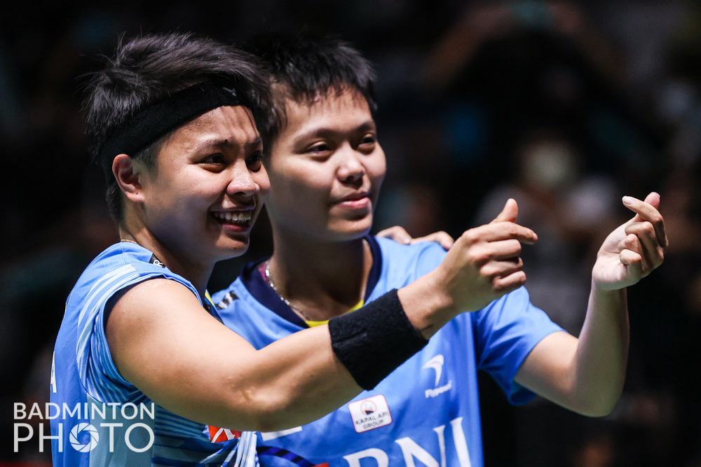 badmintonupdate's tweet photo. Winning expression from Apriyani Rahayu/Siti Fadia Silva Ramadhanti!

📸 Badminton Photo

#PMO2022 #MalaysiaOpen2022 https://t.co/RIJwPO4Jun
