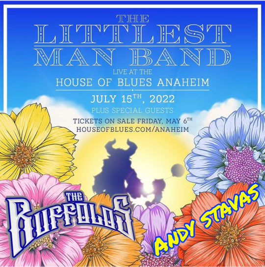 Get your tickets to catch us support @littlestmanband / @saklopfenstein & Andy Stavas on July 15th @ House of Blues Anaheim! 💙🌸