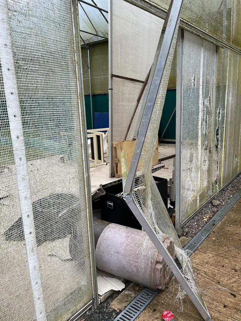 Unfortunately the clubs netting area was vandalised last night. 🤬 After the club and volunteers working so hard on improving them over the past few years we have people who do this 😢 if anyone managed to see anything please contact us. Just some of the damage. Please RT