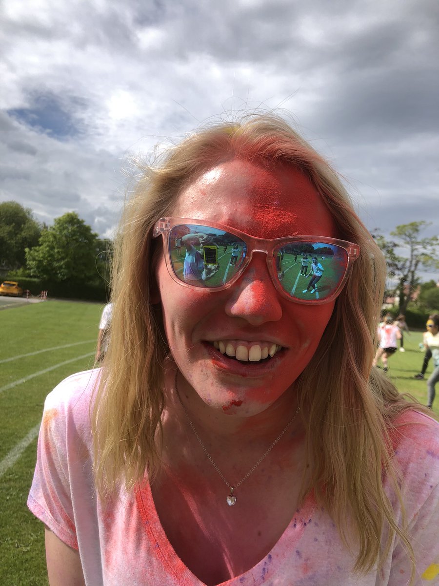 HLC_RS's tweet photo. #ColourRun2022 - great fun and community spirit.  Eating the paint was optional.  #Charity @HLCNews @HLCSport @HlcPrincipal @GSAUK https://t.co/Zz9CkNtOch
