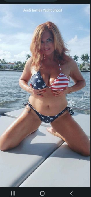 1 pic. It’s Stars and Stripes Forever?? Wishing all my fans an enjoyable July 4th Holiday. 
Andi ?❤️?
Photos