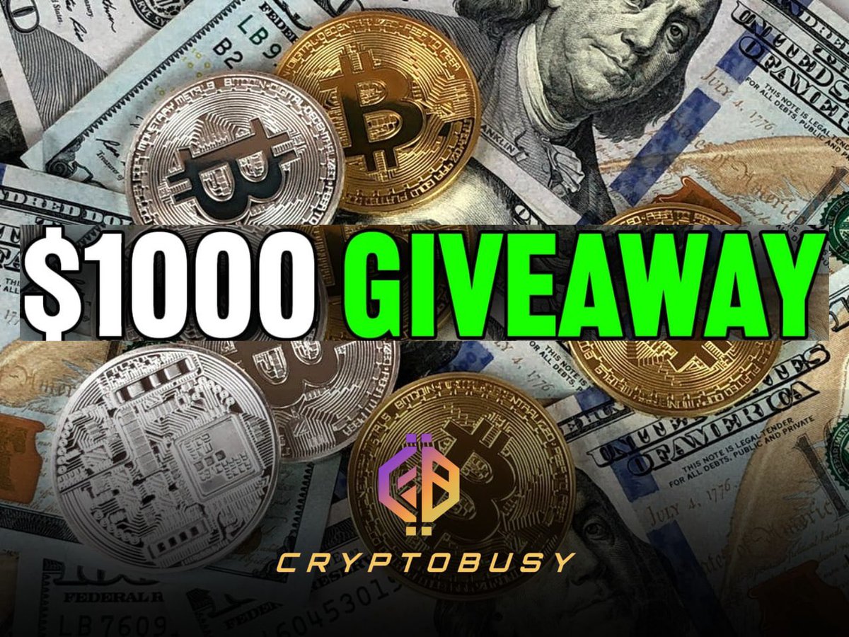 🚨 $1,000 #GIVEAWAY 🚨

TO ENTER:

✅ FOLLOW <a href="/CryptoBusy/">CryptoBusy</a>
❤️ LIKE this Tweet

WINNER ANNOUNCED IN 10 HOURS!!

#Bitcoin #crypto