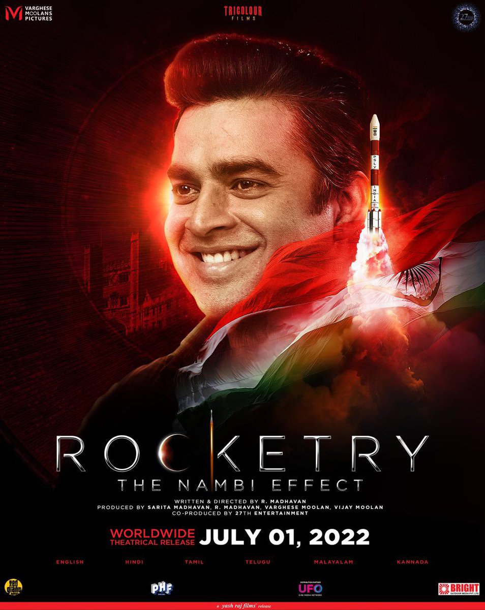 Additional Screenplay and Dialogue Writer for Rocketry. In theatres now and getting lots of love, appreciation and great reviews. A heartbreaking and true story of #nambinarayanan played by none other but my favourite and most talented actor @ActorMadhavan #rocketry
