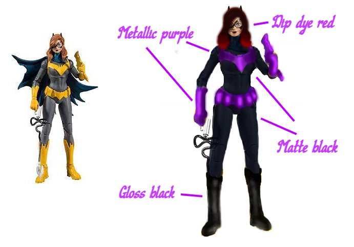 SarahnatorX's tweet photo. #Batman #batmanfigure #Batgirl #DC #DCmultiverse #ActionFigures Planning how to repaint my Batgirl figure and decided to go with this, not sure on the boots though.. 🤔 https://t.co/wVPoARchuR