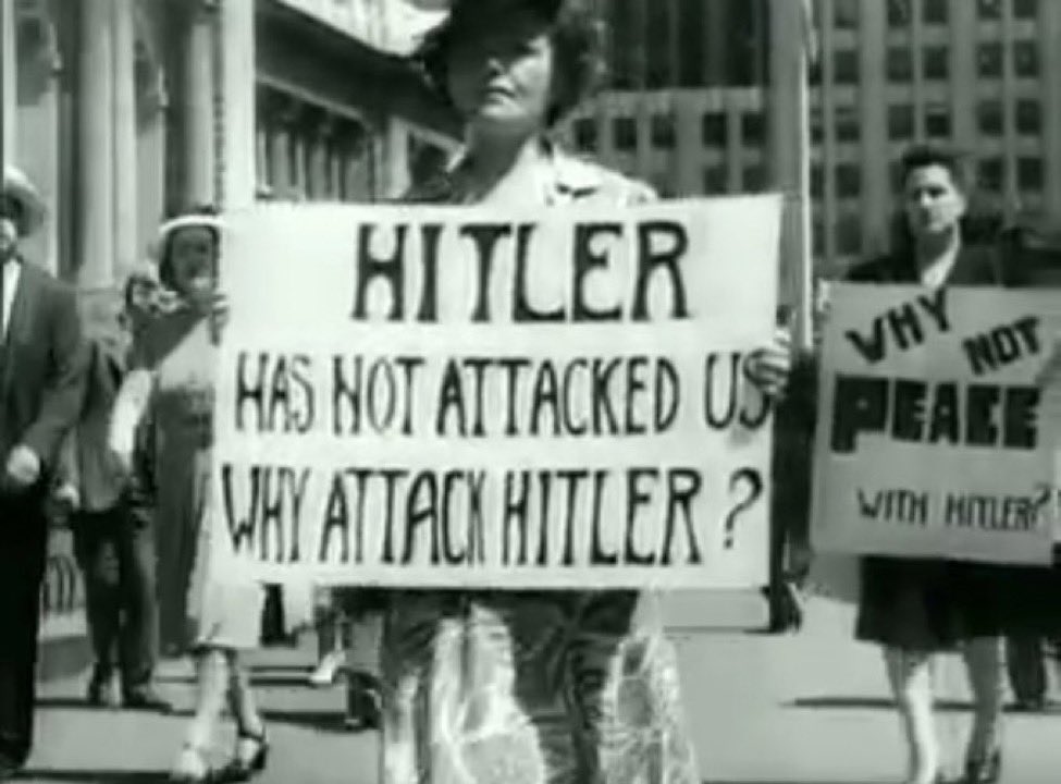 derJamesJackson's tweet photo. Americans protesting WW2. Remind you of anyone? https://t.co/u8VggZe0sa