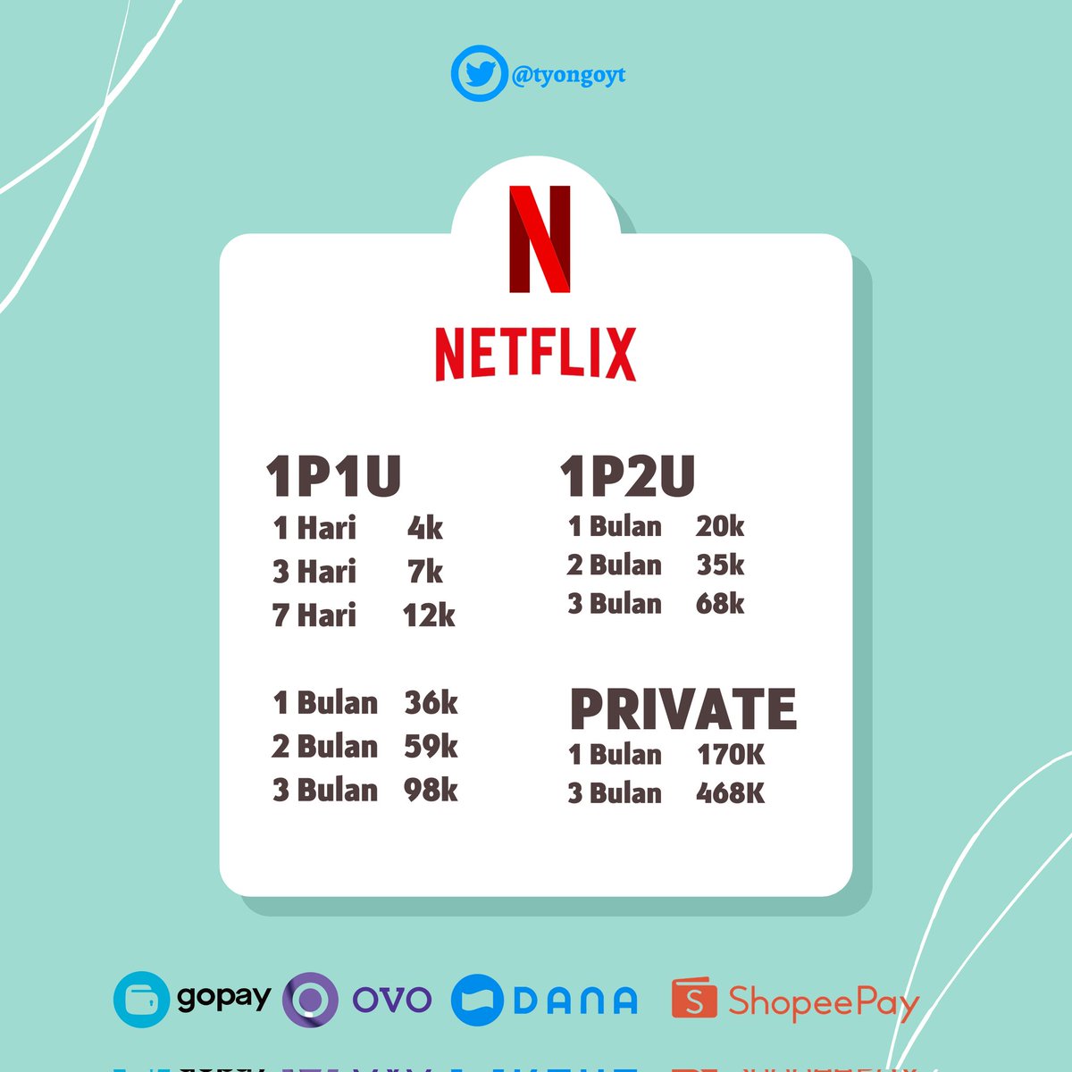 tyongoyt's tweet photo. HALOO🙋🏻‍♀️
Mau nyari app premium?Aku ada jual 20+ app premium bergaransi, trusted, fast response, legal &amp; pastinya murah 🤩

Mau order atau tanya tanya dulu bisa dm atau https://t.co/z49RiJ5UgM https://t.co/RNqxfYMilV