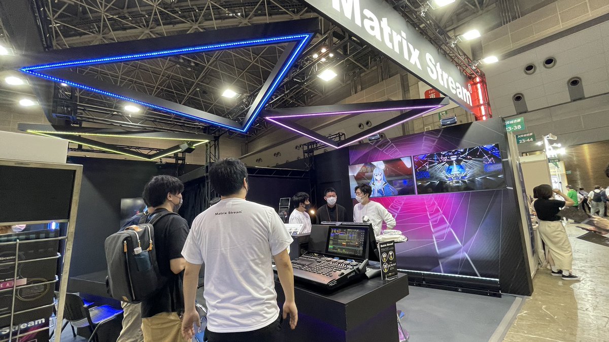 VR_ize's tweet photo. 【✨ご報告✨】
6/29-7/1に開催されていたXR総合展の、NILL Inc.によるMatrix Streamの展示にてVR_izeよりLAKU(@LAKU1313)がVJ映像の制作を担当させて頂きました‼️
素敵なご機会を頂きありがとうございました✨
#にるいんく
#VR_ize
#VR_ize_LAB https://t.co/GOJ86buKiZ
