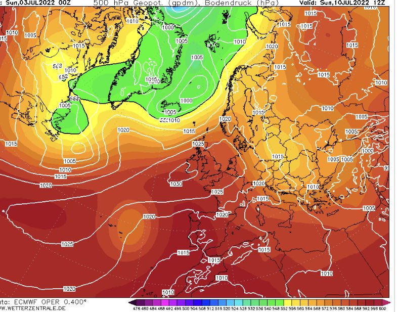 Onder invloed van een standvastig hogedrukgebied zal de hoeveelheid #regen de komende twee weken beperkt zijn (mediaan 10 mm De Bilt). De combi met veel #zon en dus #verdamping zal wrs leiden tot een sterke stijging vh #neerslagtekort. #earlywarning