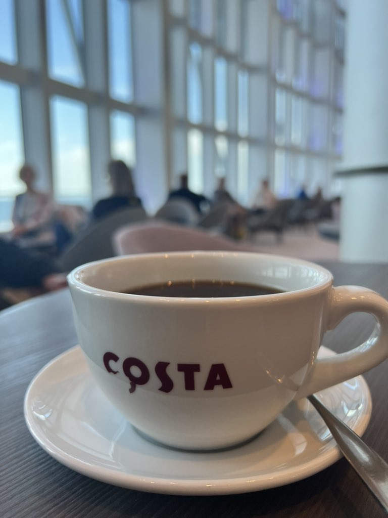 Buddie115's tweet photo. @CostaCoffee coffee with a view aboard P&amp;O Iona 🚢 https://t.co/Xt9qnt2l5V