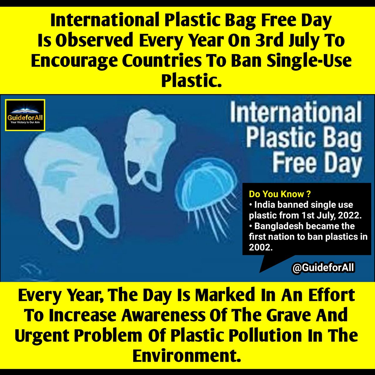 Its #InternationalPlasticBagFreeDay today (July 3).