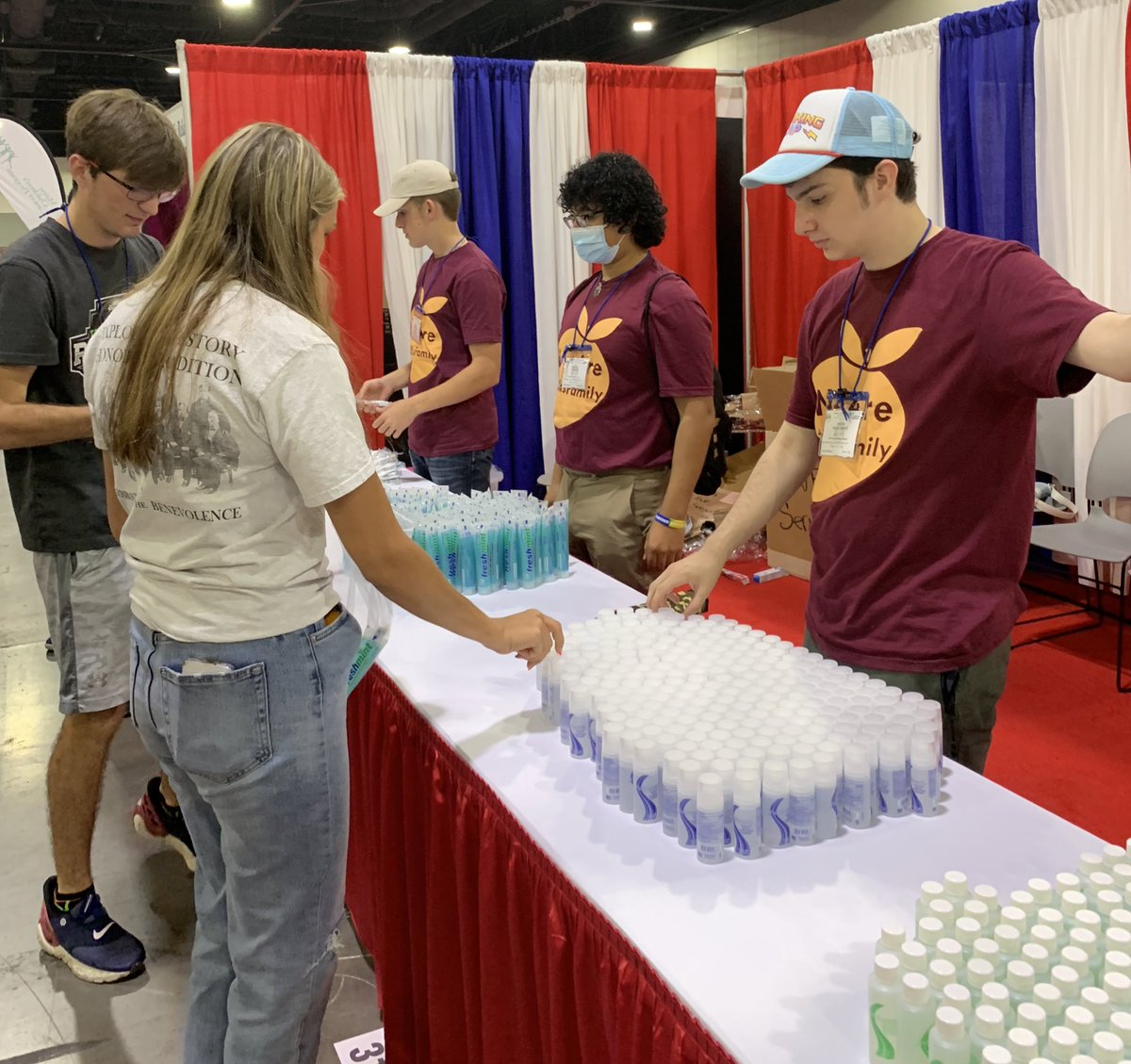 Elks scholars are in the Exhibit Hall now until noon for side by side service with YOU! Show them the benevolence of Elkdom by helping write thank you letters and pack hygiene kits for veterans in need.
