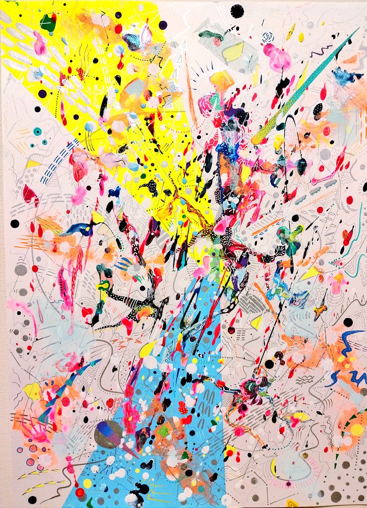 obktc's tweet photo. 2022.07.03
"cutcopypastefliploopundoredoediteditediteditdoneeditediteditforever"
acrylic ink + POSCA pen on paper
54.5×39.4cm
#drawing #obktc #おばけたち
https://t.co/BS55WJFphd https://t.co/taXoLbe9EL