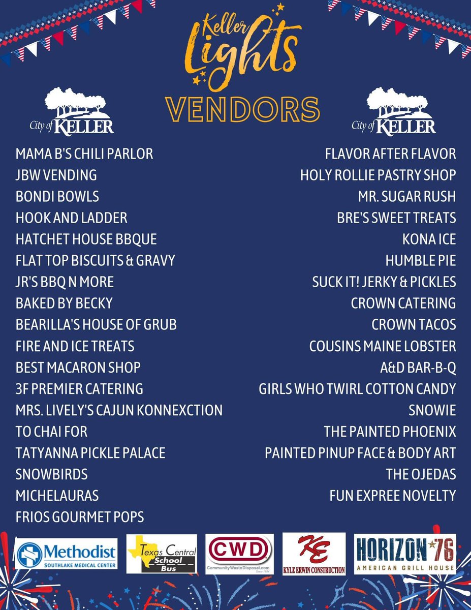 Join us for fireworks tonight at Keller Lights! The party goes from 6-10 so come say hi to us at the first aid tent🏥 #MSMC #KellerLights