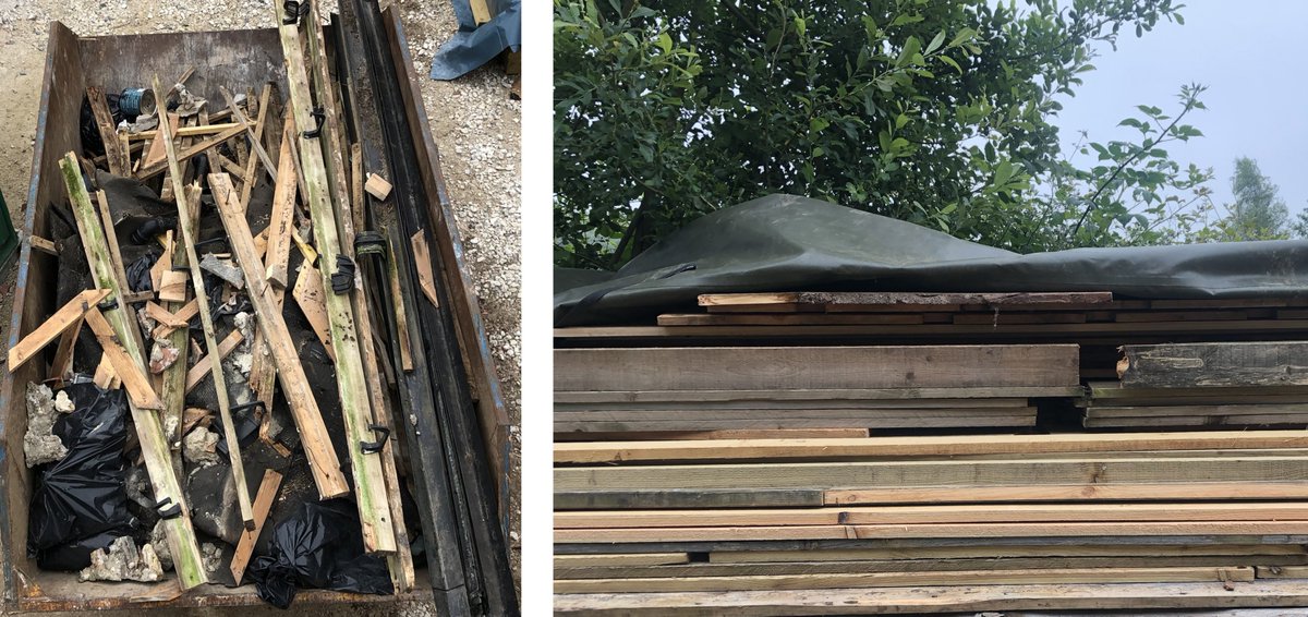 James_Verner's tweet photo. Disposal vs re-use of materials removed during refurbishment emits unnecessary GHGs
We found fixings can be removed from timber on site at cost of £0.40/metre
Might this encourage a culture of reusing timber on site and continuing to store its sequestered carbon in the building? https://t.co/Fc3ZTbfzXR