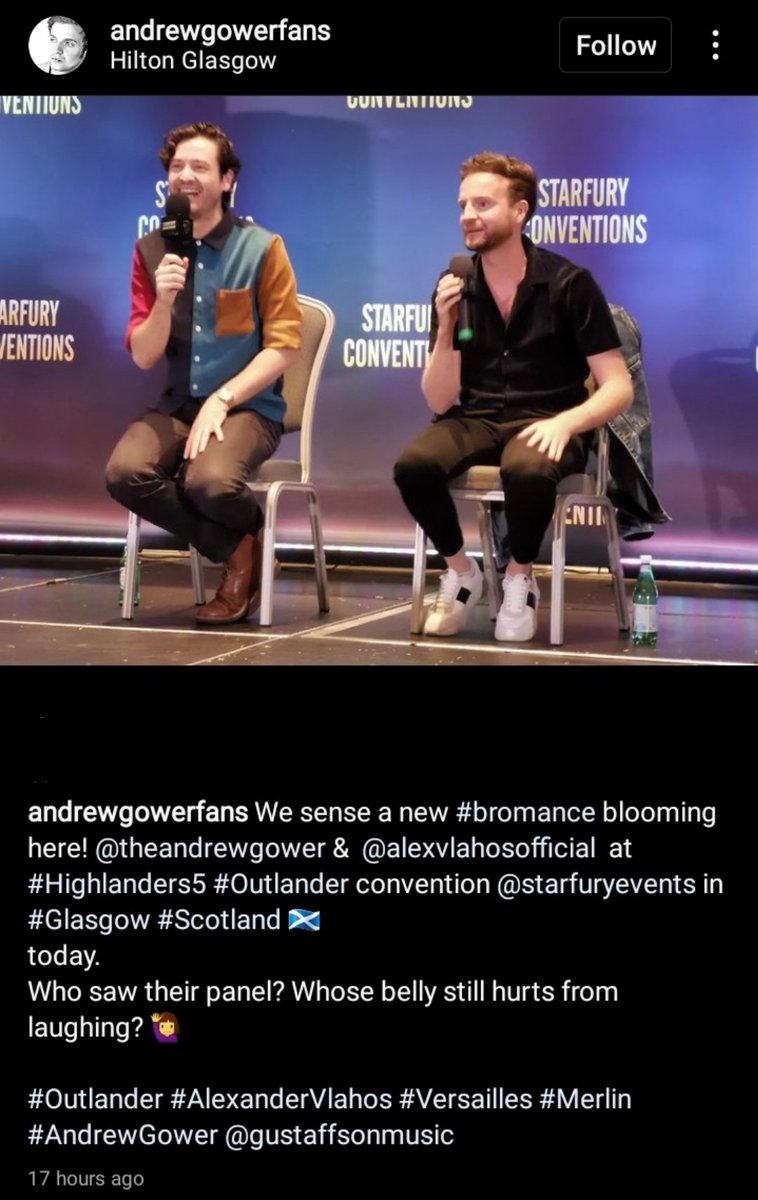 VersaillesFam's tweet photo. #Highlanders5 - Day 1 

At The Hilton Hotel in Glasgow,  Scotland  - Saturday,  2nd July, 2022

Alexander Vlahos (@vlavla) and Andrew Gower panel 

Andrew Gower Fans (@AndrewGowerF4ns) on IG

#AllanChristie #Outlander https://t.co/2HGJM4KgoB
