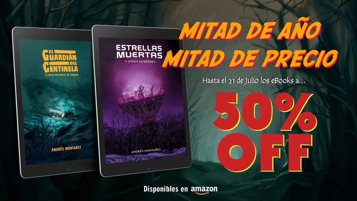 RavenHaus's tweet photo. ⚡️¡Mitad de año, mitad de precio!⚡️
Hasta el 31 de Julio nuestros eBooks están a un 50% OFF‼️
📕 https://t.co/4Ss396EE8w
📗 https://t.co/WVnk4CwGD0
Veinte historias de terror, misterio y locura! 💀 https://t.co/IQ7NQcv9T5