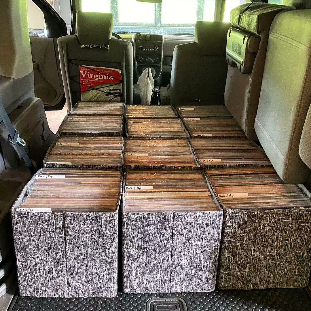 Vinyl all loaded up &amp; ready for our pop up today. Vinyl, vintage, soaps, plants, teas, jewels! Plenty for y'all to check out whilst sampling a few beers &amp; hard seltzers.
Food: sweet &amp; savory pies <a href="/JBHumble_Pies/">J.B.Humble Pies</a>
Today, 1-6pm.
Reminder: We're not open tomorrow. So stock up today!