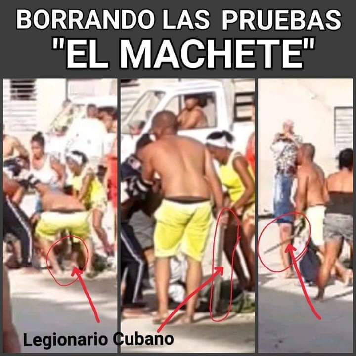 BORRANDO LAS PRUEBAS ‼️ EL MACHETE CON EL CUAL EL FALLECIDO AGREDE A LAS AUTORIDADES 😲😲😲 

Ante los hechos acontecidos en Santa Clara, vemos como uno de los implicados, en vez d auxiliar al herido, saca el machete del lugar para borrar las pruebas. 🤷🏻‍♀️

#DefendiendoCuba #Cuba