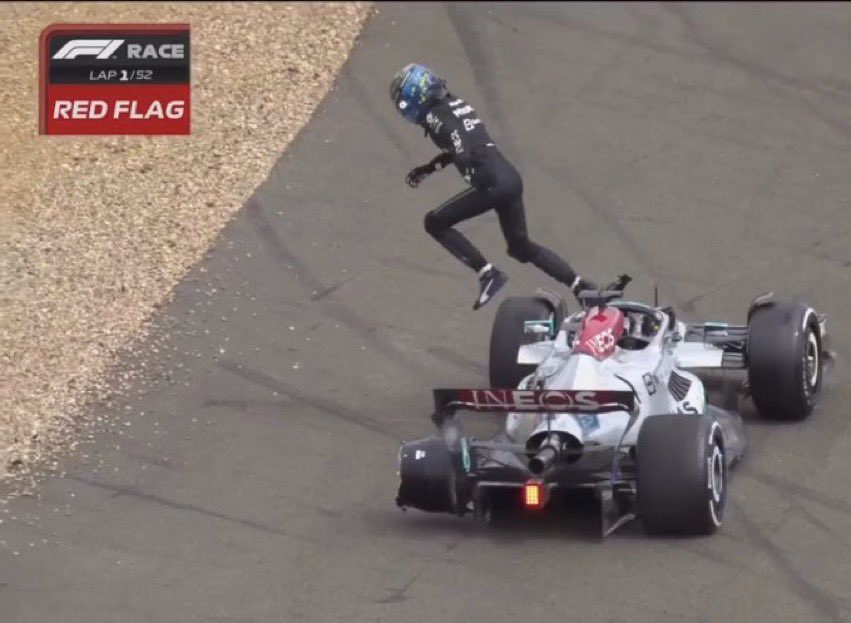 This moment. 

He valued a human life more than his home GP. 
And FIA now not let George start the race with a new tyre set on his car. 

#F1 #BritishGP