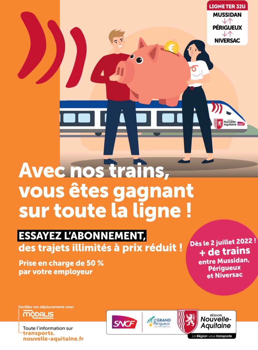 La navette <a href="/TERNouvelleAQ/">SNCF Voyageurs TER NOUVELLE-AQUITAINE</a> #Mussidan #Niversac  est lancée!
Une solution de mobilité au service du territoire pour un transport  toujours + vert, pratique et économique.
➡️ Un #TER toutes les 30 min aux heures de pointe 

<a href="/sudouest/">Sud Ouest</a> en parle 😊 ⬇️
google.com/amp/s/www.sudo…