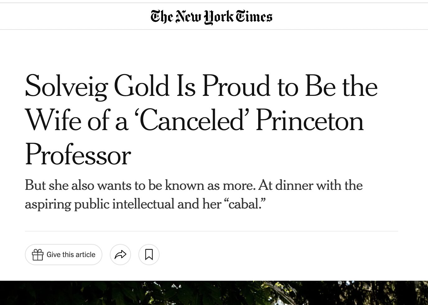 Solveig Gold Is Proud to Be the Wife of a 'Canceled' Princeton Professor -  The New York Times