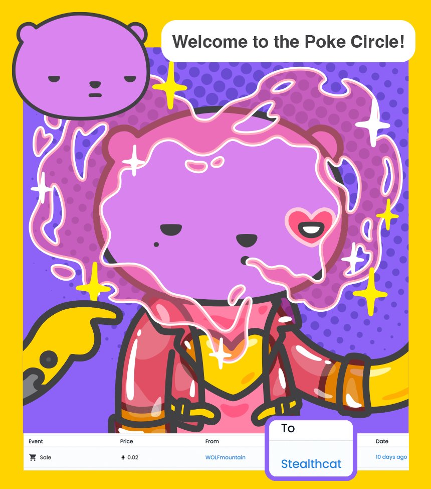 Poke the Bear Love Superpower has new home! 😍🐻💗👉🏼 Thank you and welcome <a href="/stealthcatnft/">Stealthcat</a> to the Poke Circle 😁🐻👉🏼🐻👉🏼🐻👉🏼...
.
#NFT #NFTCommunity #NFTart #nftcollector  #NFTcollection #pokethebearNFT