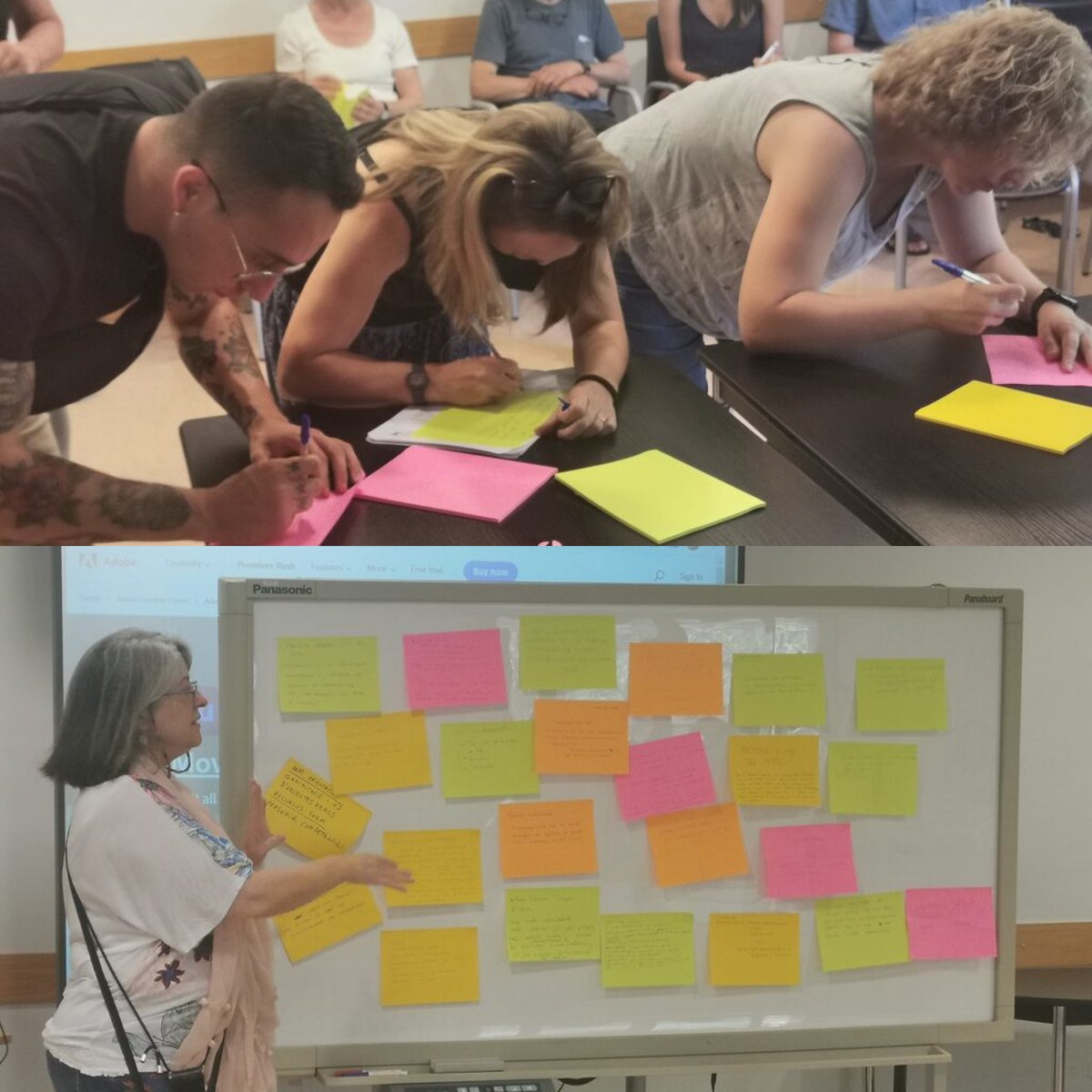 Al final de la sessió, reflexions individuals de cada professional. Posada en comú. L'escola aprèn i millora. Enhorabona!