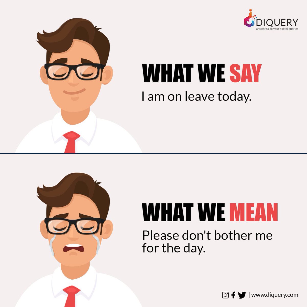 Diquerydigital's tweet photo. Key diya na. Bas keh diya.🙂
:
Leave is leave🫠

#Leave #whatwesay #Officeleave #imonleavetoday #leavemealone #whatwemean #worklifebalance #mentalhealth #dailymemes #officememes #corporatememes #weekendmemes #weekendvibes #Digitalmarketingagency #Digitalmarketing #DiqueryDigital https://t.co/VK5IjSArth