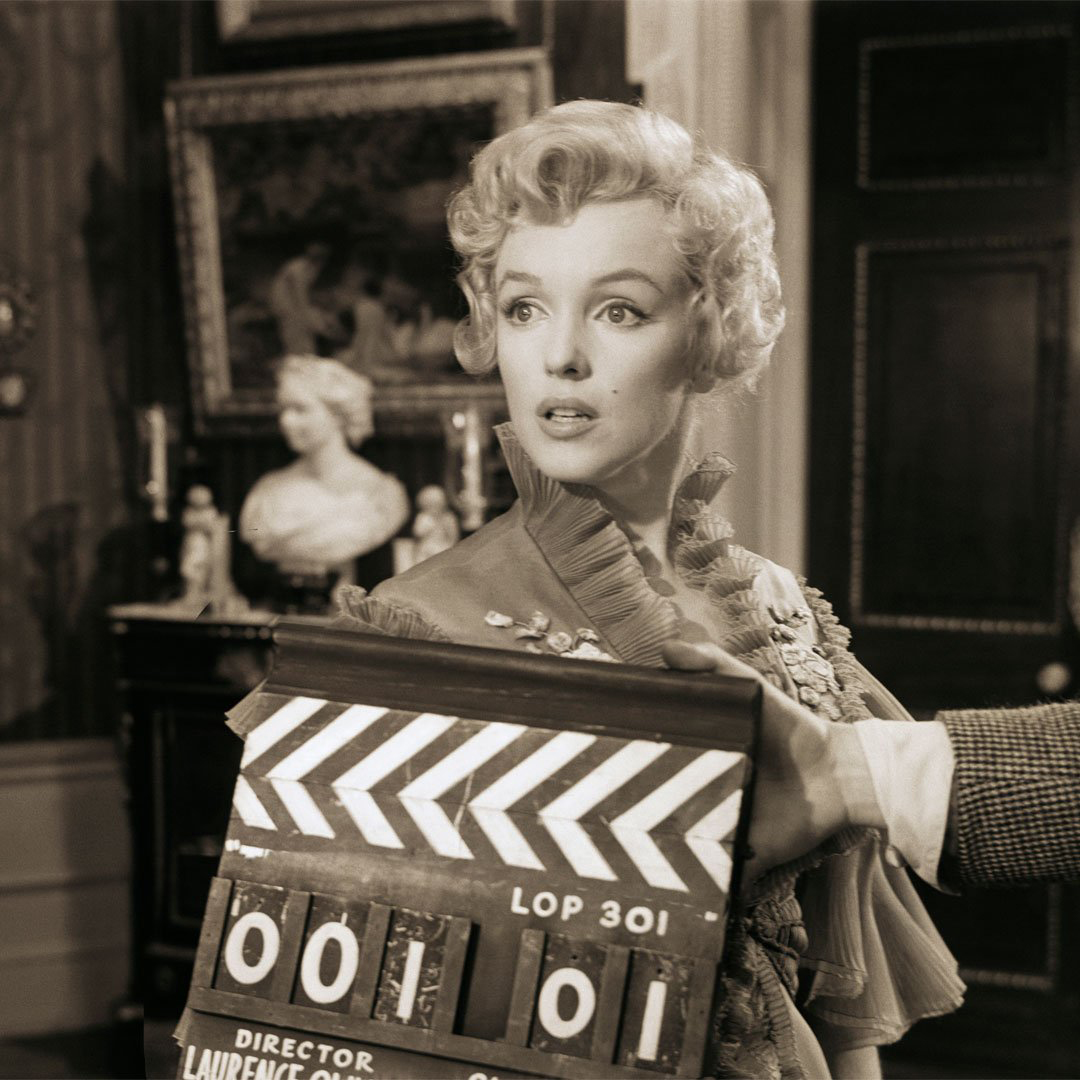 Marilyn Monroe directed by Laurence Olivier on the set of The