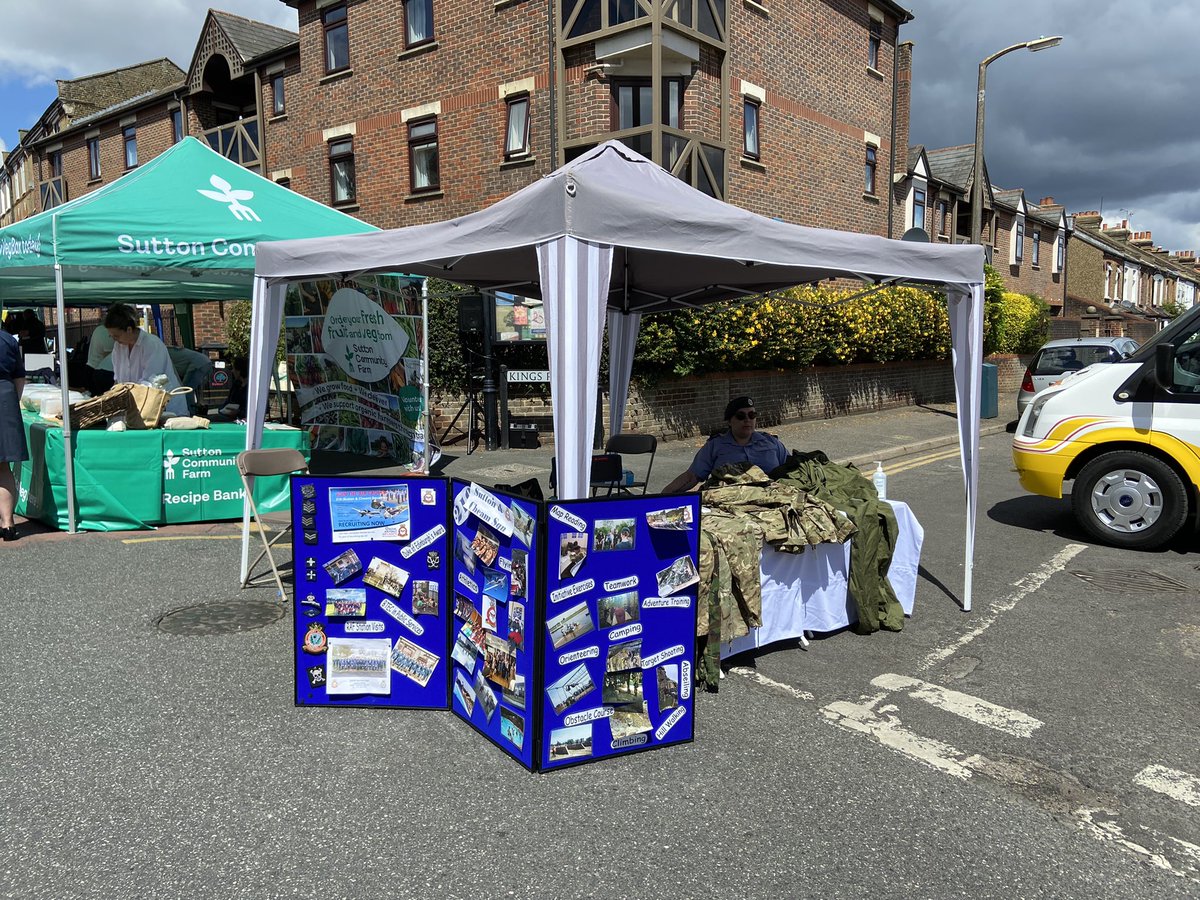We’re at #BelmontFestival today helping our community and recruiting. Our cadets have already been helping out other stall holders and getting free donuts! The staff, not so much! 🤣 #RAFAC #Community #WhatWeDo