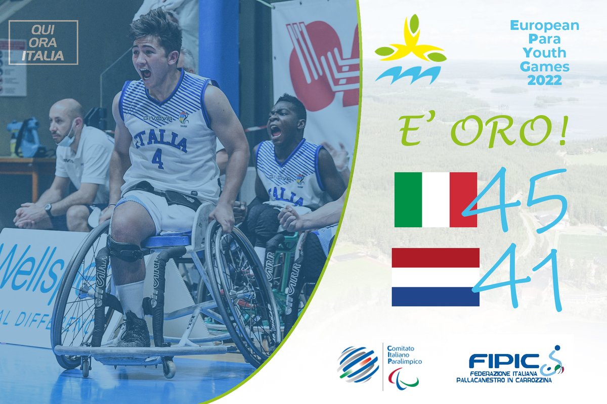 🇪🇺🏀| 𝐆𝐋𝐈 𝐀𝐙𝐙𝐔𝐑𝐑𝐈𝐍𝐈 𝐒𝐎𝐍𝐎 𝐃❜𝐎𝐑𝐎❗❗
L'Under22 vince la medaglia d'oro agli European Para Youth Games 2022 battendo in finale l'Olanda 45 a 41!
🥇E' un capolavoro quello dei ragazzi di coach Fabio Castellucci!
#QuiOraItalia