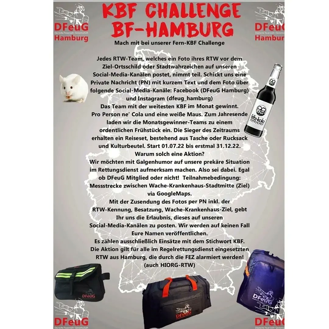 Unsere zweite Einsendung und damit neue Tabellenführung, die Besatzung von F 22 mit 267 Kilometer💪
Danke für eure Einsendung und Nachrichten!
#kbfchallenge #nurnoch1RTW #vonhiernachda #mitmachenlohntsich #dieweißemausunddiekola #fachgewerkschaft #vonanachb #transport