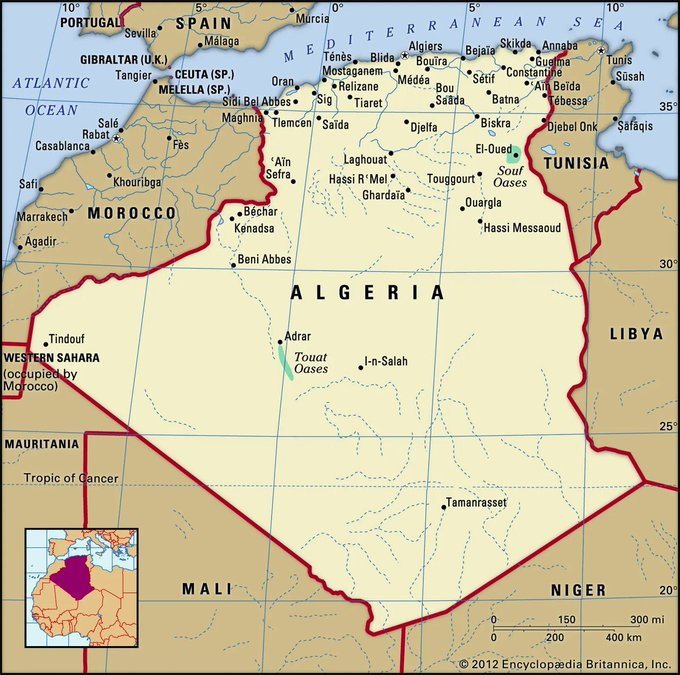 extremetemps's tweet photo. Extreme heat again in North Africa on 2 July with temperatures near or at record levels.
In Algeria El Oued 49.2C,Hassi Messaoud 48.8C, Biskra 48.7C.  Batna (826m) 43.6C (all time record 43.8C). 
In Tunisia 46.5C at Gafsa ties its all time record.
In Libya 47.0C at Ghadames. https://t.co/7fvv7TdRns