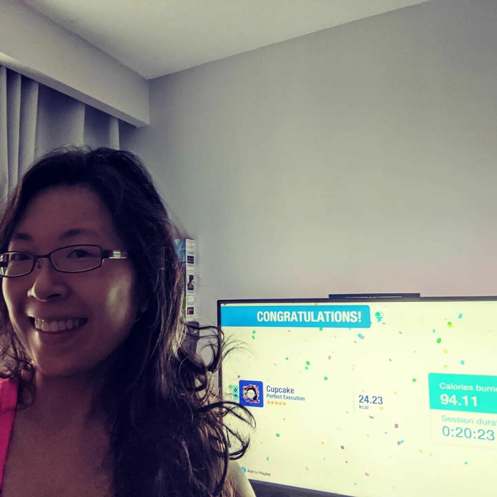 PathOfLily's tweet photo. Am I crazy person to wake up at 5am on a Sunday to exercise? Yes, yes I am. lol
.
To be honest though, it doesn't feel like working out, it just feels like I'm getting all the stiffness and kinks out of my body while playing a video game. 😜
.
Have a … https://t.co/WbNiDUeKjf https://t.co/zGdd85c4Pf