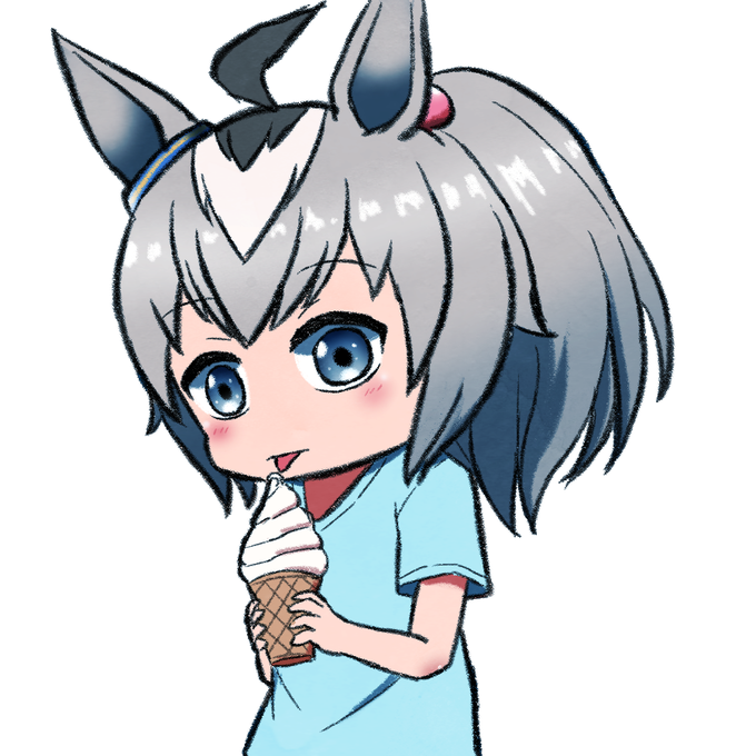 #ソフトクリームの日 らしいので、オグリを添えて。 #ウマ娘 