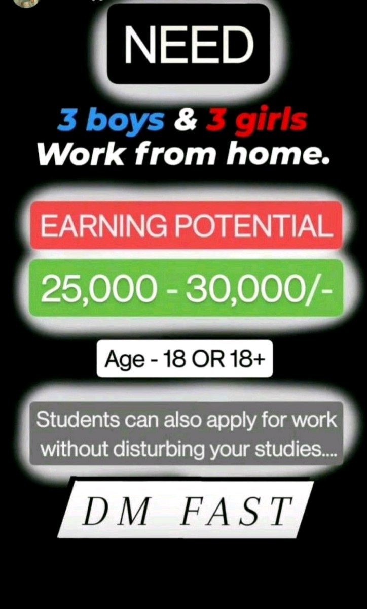 27Ankitsingh's tweet photo. DM ME FOR APPLY...
#Hiring #HIRINGNOW #Onlinework #WorkFromHome #socialmediamarketing #marketingdigital https://t.co/kNp0YePijm