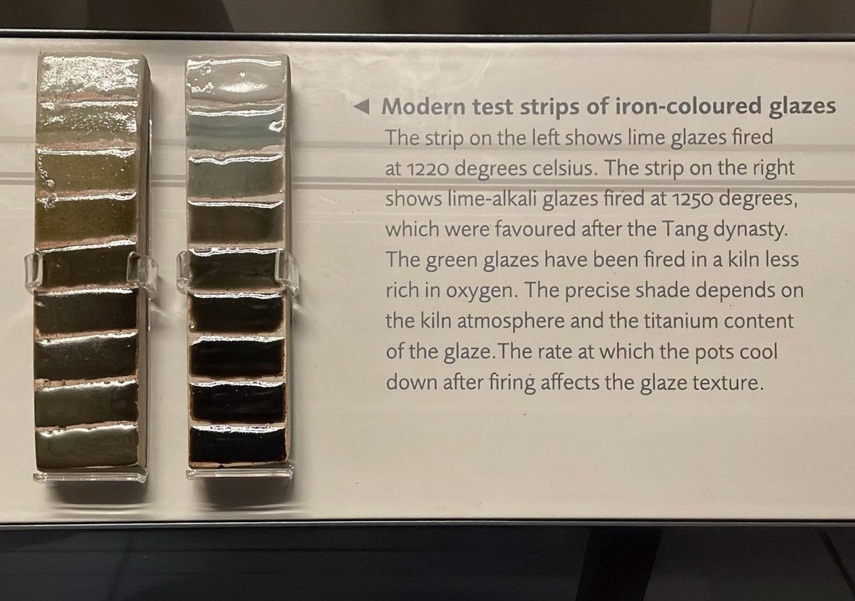 Found these two test strips, studying the techniques used for Tang high-fired wares, <a href="/AshmoleanMuseum/">Ashmolean Museum</a>, very interesting indeed!