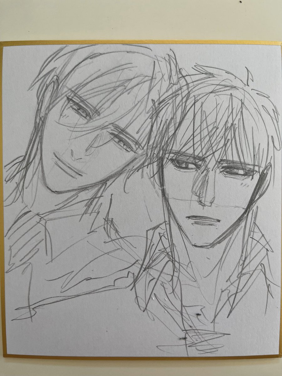 特にお見せ出来るものがないのでこないだの色紙の下書きなどを! 