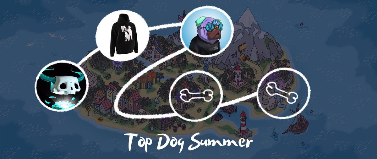 TopDogBeachClub's tweet photo. โ๏ธ Are you ready for #TopDogSummer?
1. Onboarded artist @JasonDuckmanton ๐
2. Launched merch 2.0
3. Announced optional & free art revamp by original Top Dog artist @PixelLionArt
4. ?
5. ? https://t.co/sJjEzhf09d