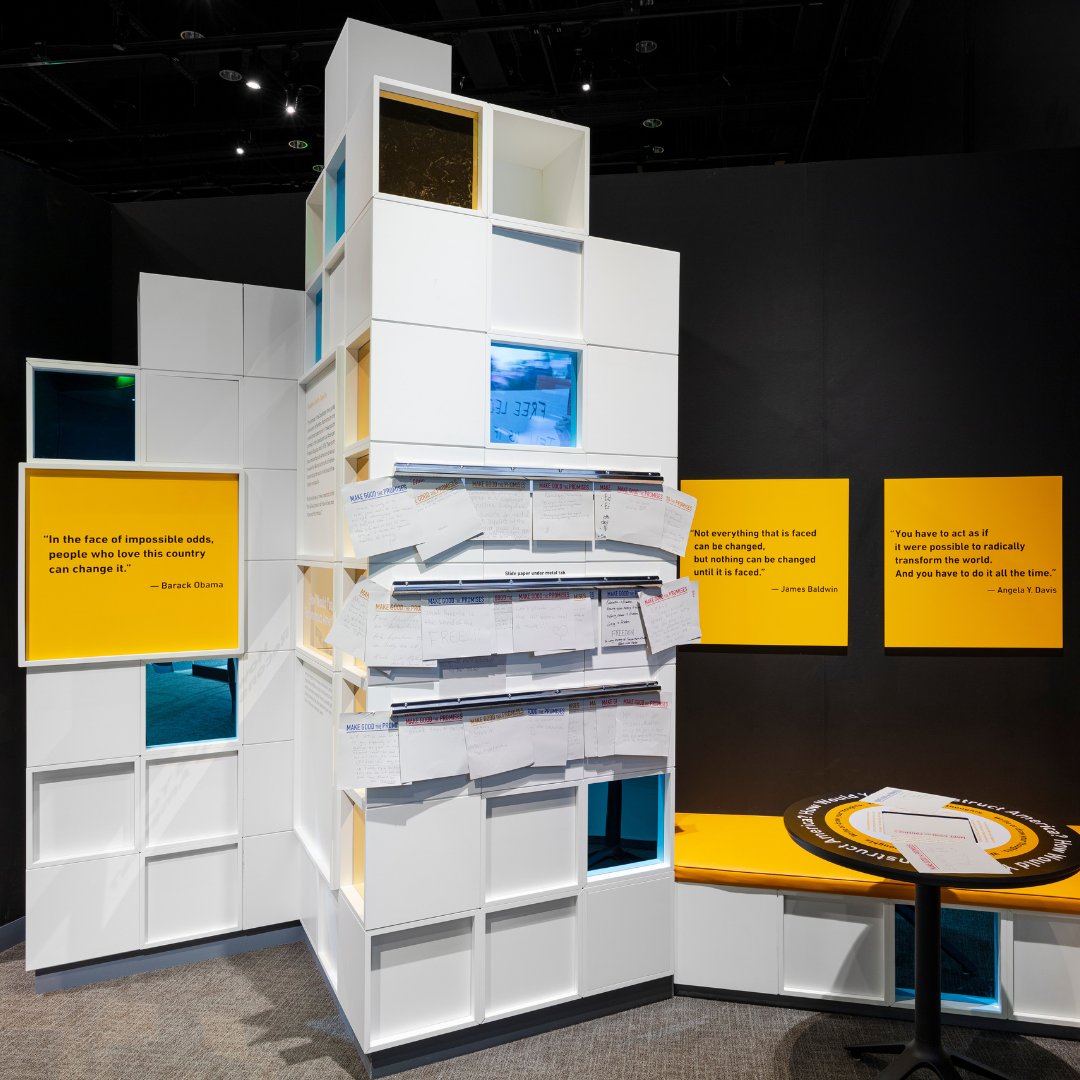 NMAAHC's tweet photo. How would you reconstruct America and help “make good the promises” of our Constitution, as Frederick Douglass once called the nation to do in an 1876 speech? This is the question we pose at the end of our exhibition, #MakeGoodThePromises: Reconstruction and Its Legacies. https://t.co/N47D4hRtlW