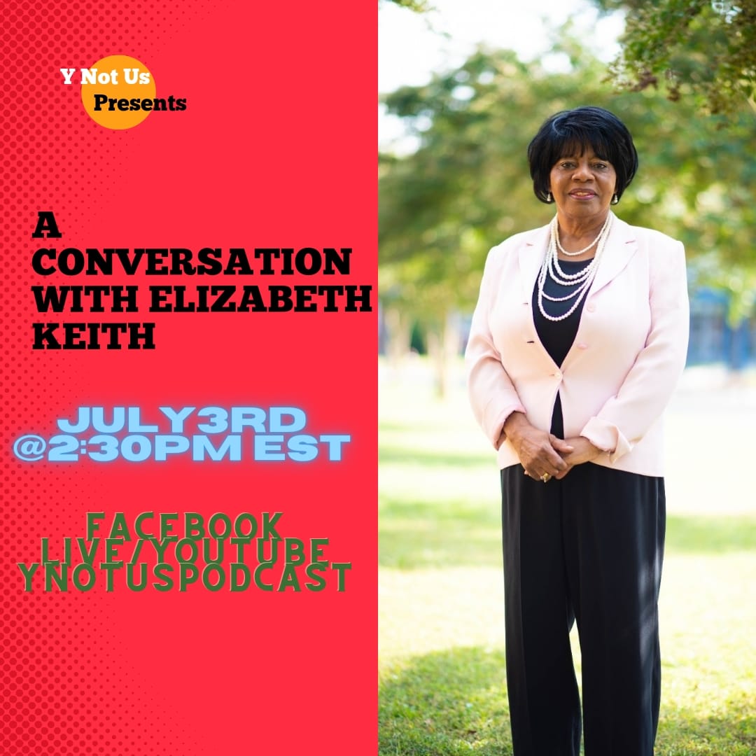 Phase50's tweet image. A conversation with Elizabeth Keith today at 2:30 facebook.com/Y-Not-Us-Podca…