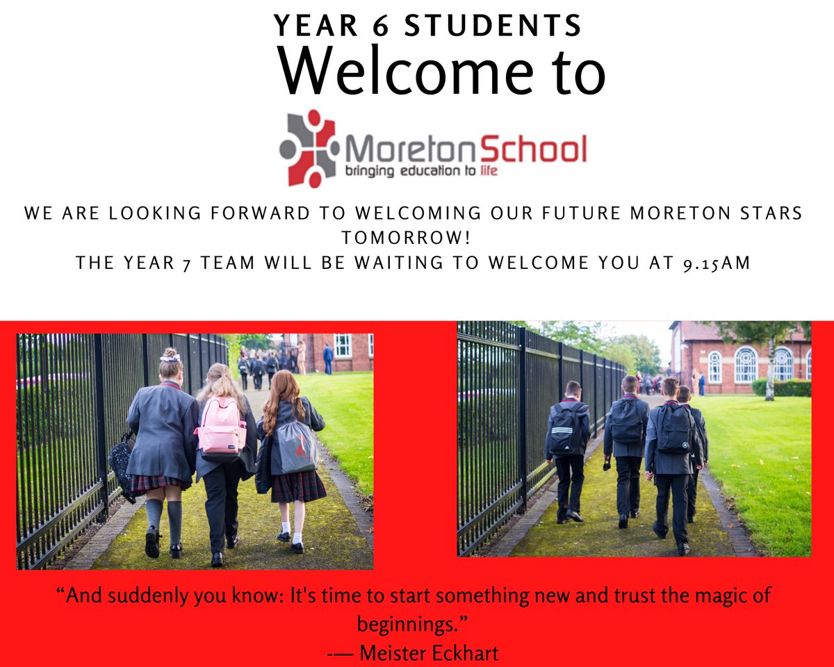 ⭐️ Feeling very excited to welcome Year 6 tomorrow. We have lots planned to help you prepare and feel settled in preparation for September! It’s going to be a great three days! @MoretonSchool <a href="/MissA_Brook/">Miss Brook</a> ⭐️