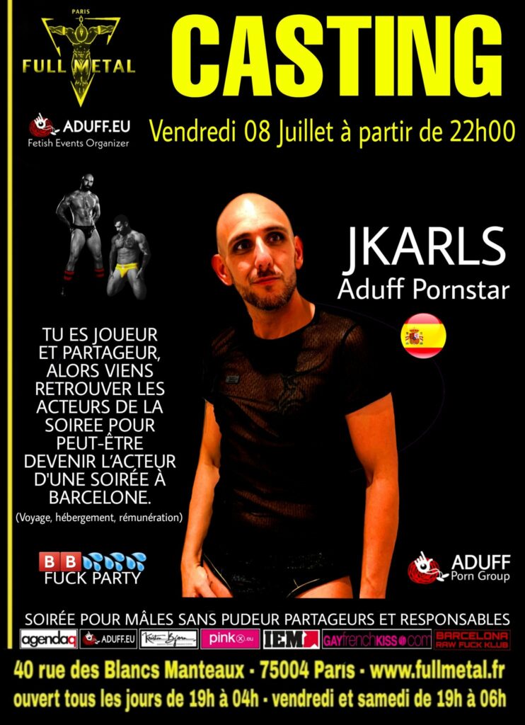 FullMetalParis's tweet photo. Après ce premier weekend de juillet animé par
@NairErwin et @Andreas_Deep deux poulains prometteurs de l'écurie @AduffEu, c'est le prince du porno espagnol @JKARLSX qui sera présent le weekend prochain au @FullMetalParis pour deux évènements exceptionnels :
#CASTING & #DEMONIAK https://t.co/mVDASsT9Of