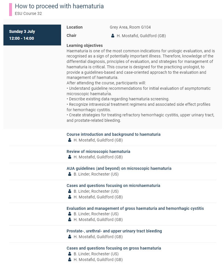 Brian Linder, MD (@brianjlinder) on Twitter photo Enjoyed presenting a didactic course: 'How to proceed with hematuria' w/ <a href="/ahmostafid/">Hugh Mostafid</a> at the #EAU22 meeting. Great interactive discussion on evaluation and management of hematuria ranging from asymptomatic microscopic hematuria to hemorrhagic cystitis. <a href="/MayoUrology/">Mayo Clinic Urology</a> Enjoyed presenting a didactic course: 'How to proceed with hematuria' w/ <a href="/ahmostafid/">Hugh Mostafid</a> at the #EAU22 meeting. Great interactive discussion on evaluation and management of hematuria ranging from asymptomatic microscopic hematuria to hemorrhagic cystitis. <a href="/MayoUrology/">Mayo Clinic Urology</a>