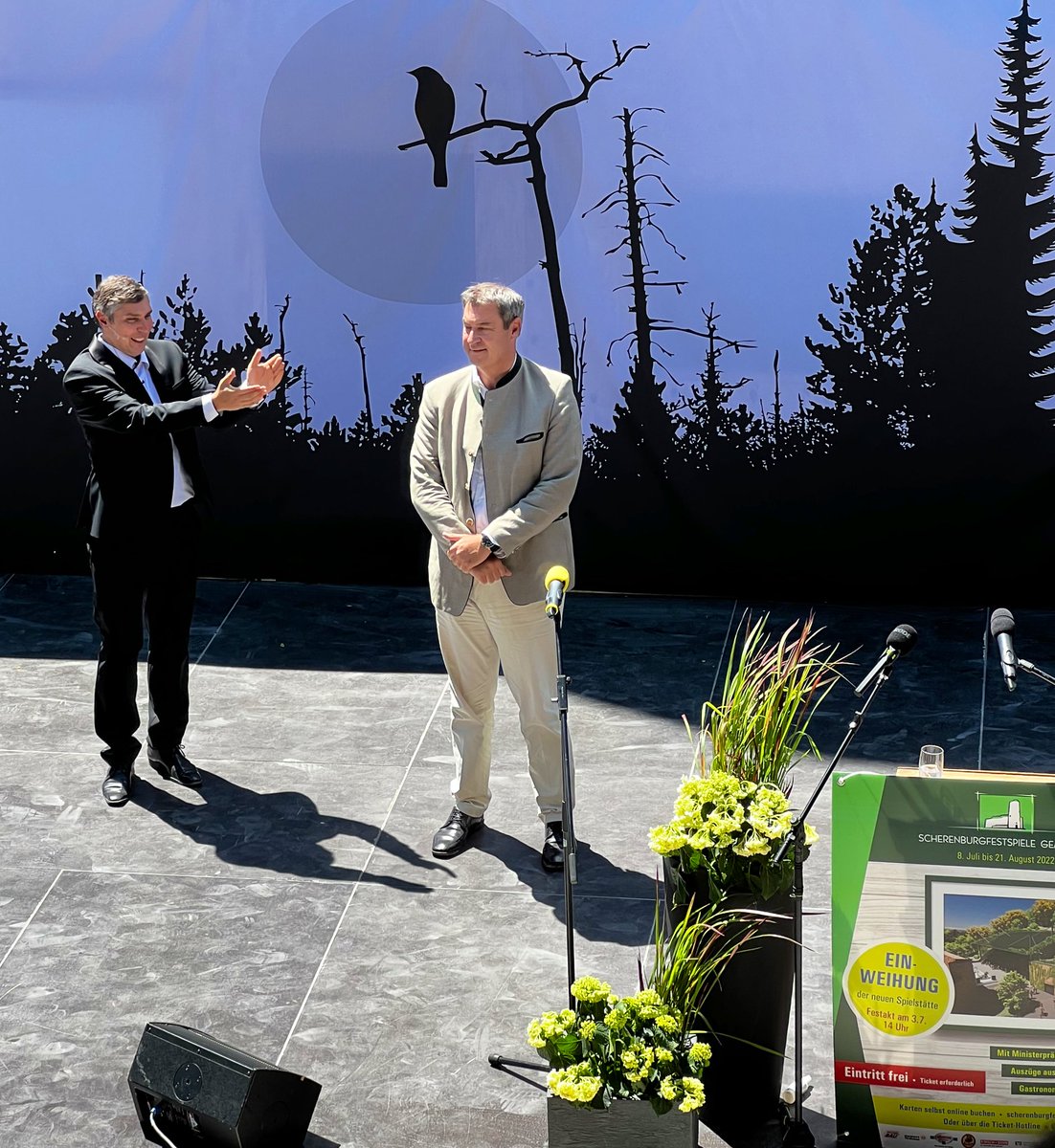 Mit einer tollen Rede eröffnet unser Ministerpräsident <a href="/Markus_Soeder/">Markus Söder</a> die #scherenbergfestspiele
