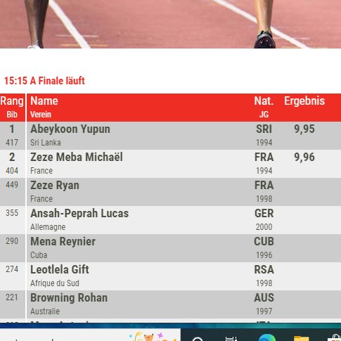 AkhilaSene97's tweet photo. BREAKING - YUPUN RUNS A SUB-10!

Yupun Abeykoon clocks 9.95 seconds (+1.6 m/s wind) in 100m A finals at the Résisprint International 2022 in La Chaux-de-Fonds, Switzerland! 
This is the fastest timing by a Sri Lankan and South Asian in the history of 100m https://t.co/hkaKmkaOMT