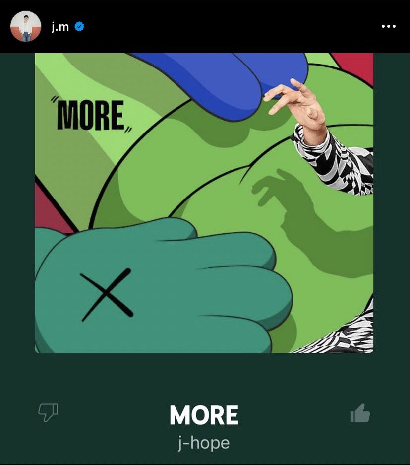 JiminGlobal's tweet photo. [JIMIN INSTAGRAM]

Jimin posted about J-hope’s solo track, More! He also shared their selca. 💜 https://t.co/6pcLNctL0l
