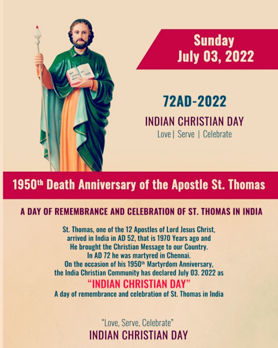 peter_allvin's tweet photo. #indianchristianday
Celebrating 1970 years of St.Thomas's arrival to India ( Malabar coast - Kerala & Madras Mylapore - Tamilnadu ) https://t.co/9OCMEd2gz7
